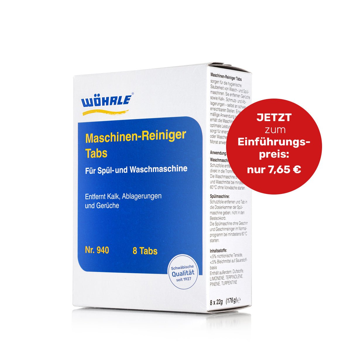 Maschinen-Reiniger Tabs - Wöhrle - S' Beschde für dahoim!