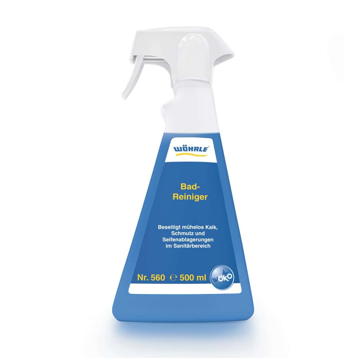 Wöhrle Bad-Reiniger 500ml Sprühflasche vor weißem Hintergrund